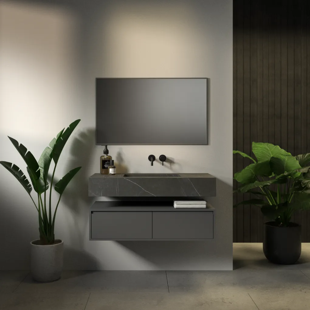 ארון אמבט קמילה עם כיור גרניט