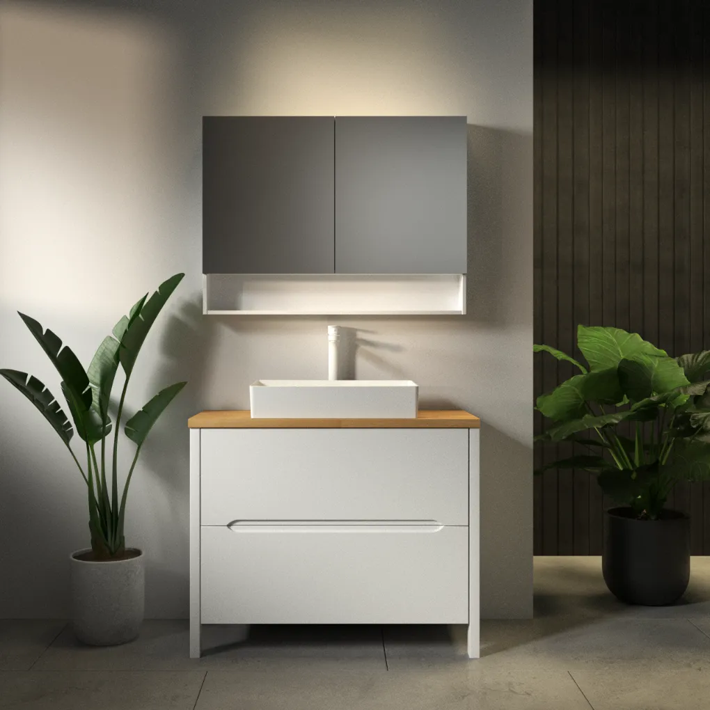 ארון אמבט ניו יורק עם משטח בוצ'ר