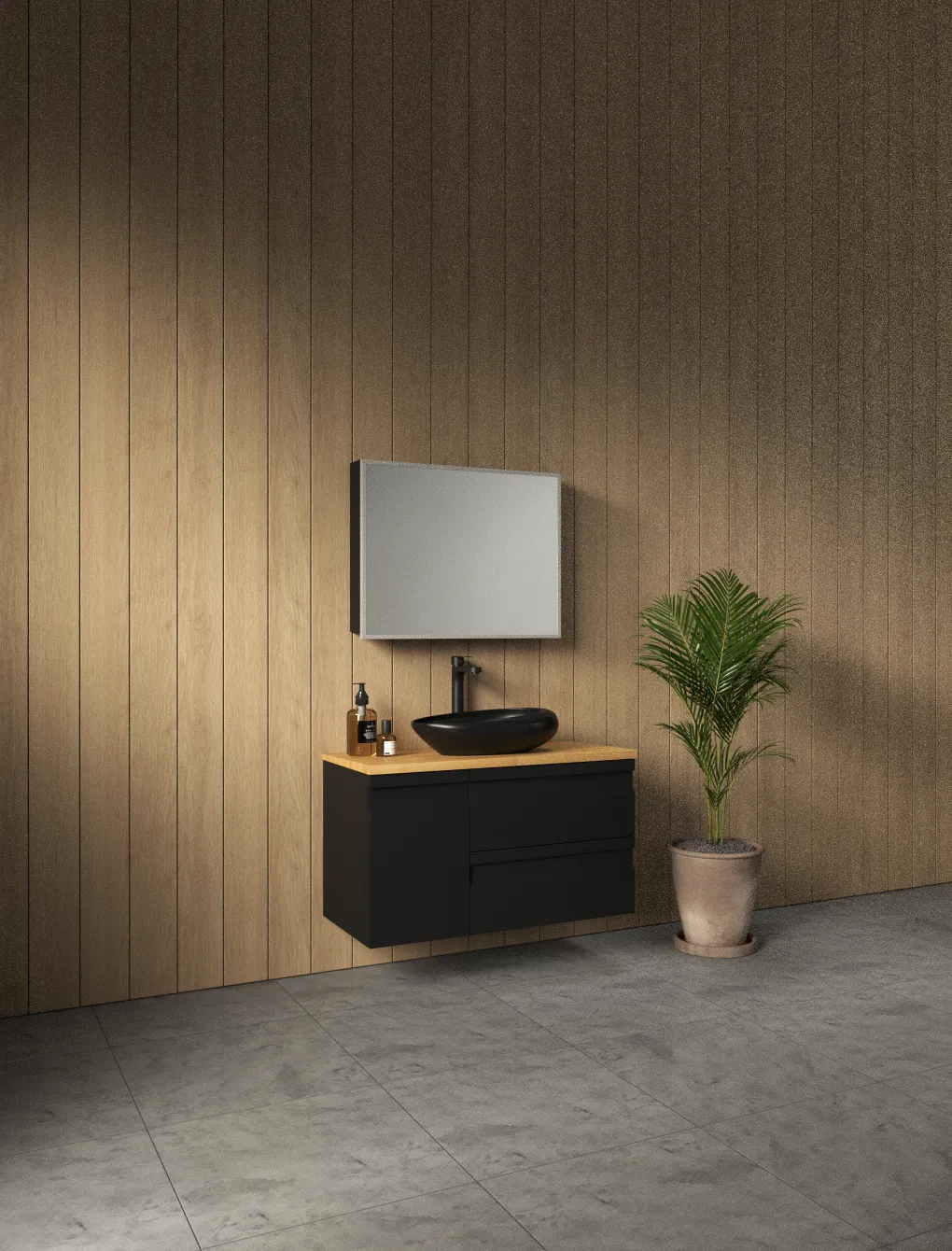 ארון אמבט מיכאל עם משטח בוצ'ר