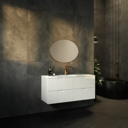 ארון אמבט מנצ'סטר עם כיור חרס אינטגרלי