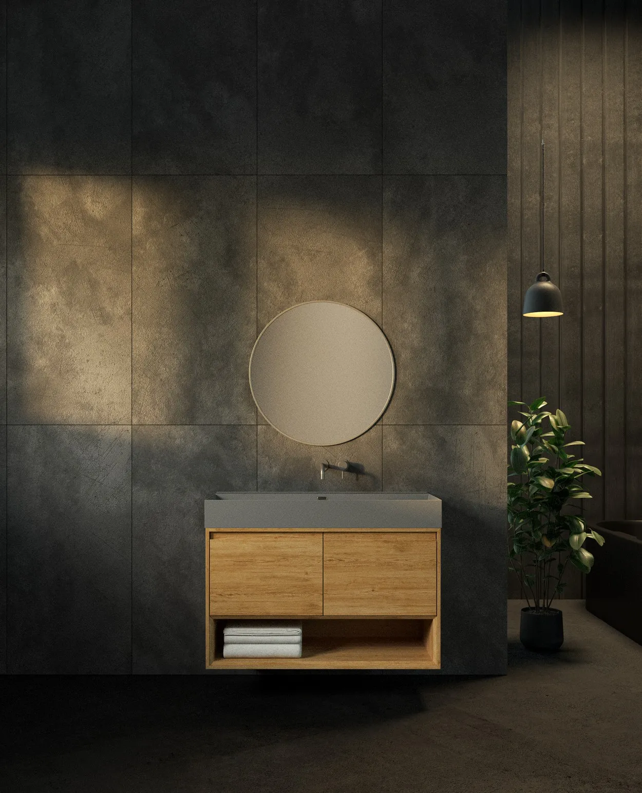 ארון אמבט צ'רלסטון עם כיור אלפא