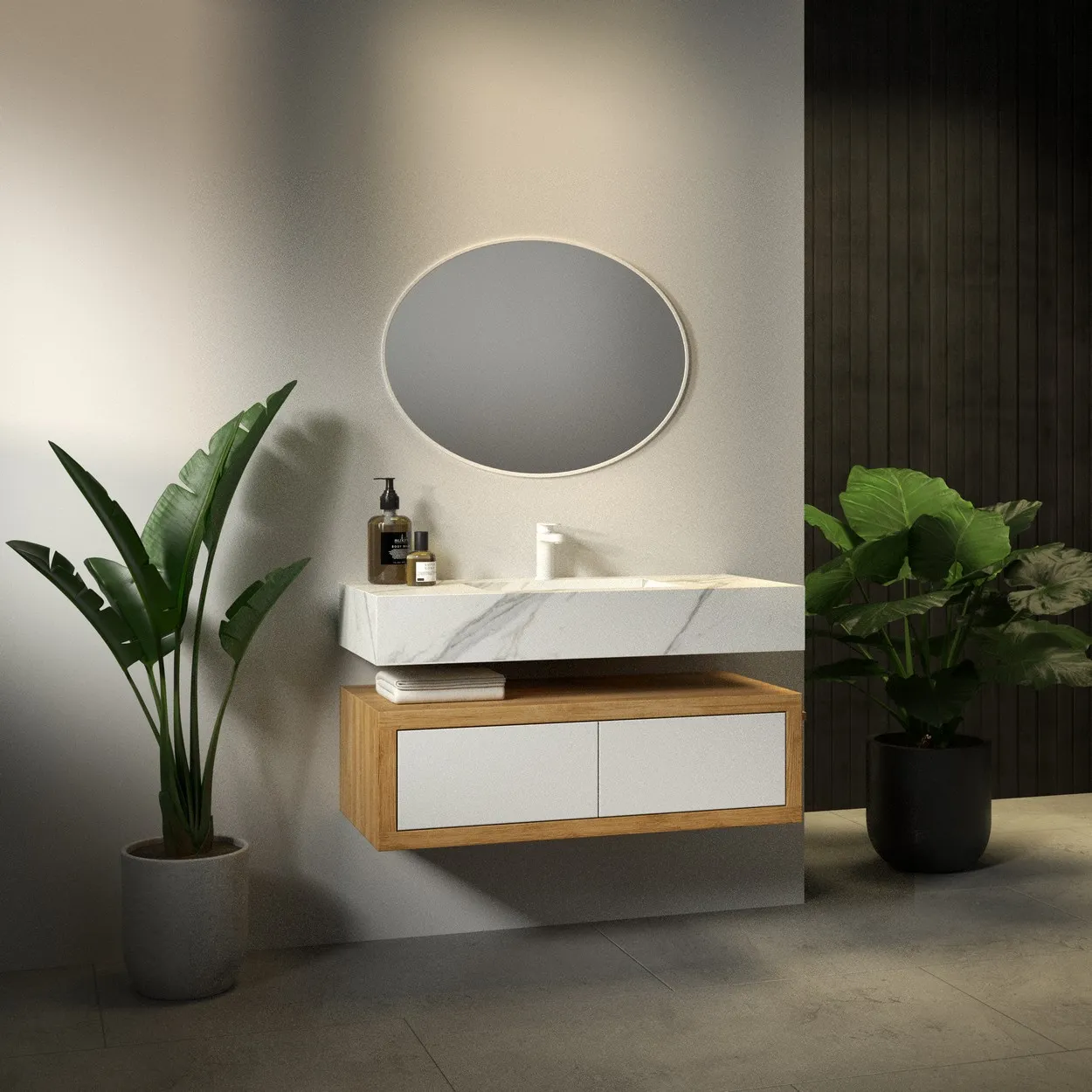 ארון אמבט אריזונה עם כיור גרניט