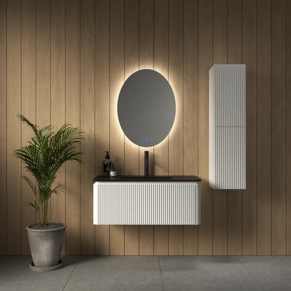 ארון אמבט גליל עם כיור חרס אינטגרלי