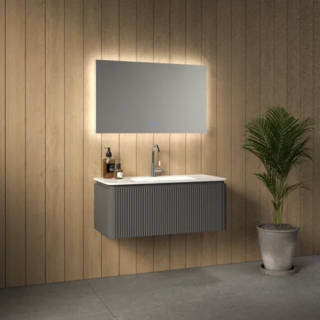 ארון אמבט גליל עם כיור חרס אינטגרלי