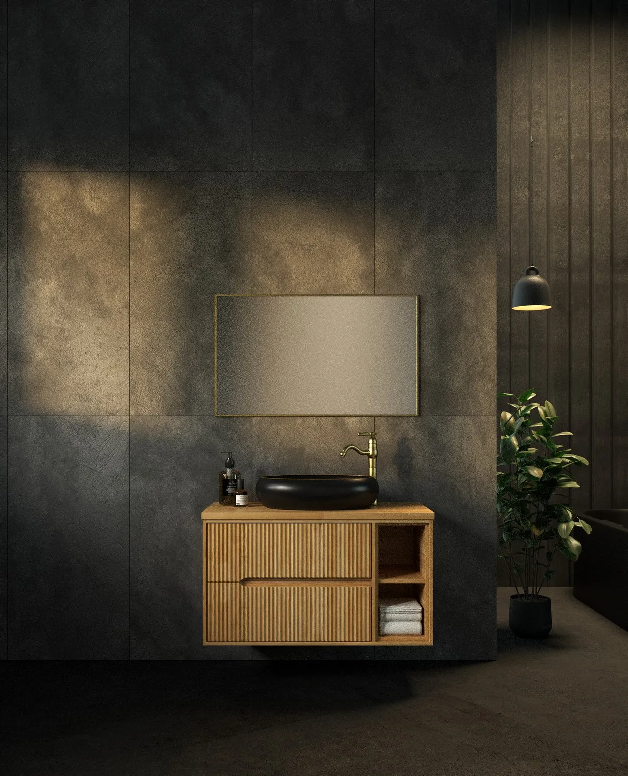 ארון אמבט דבלין עם משטח בוצ'ר