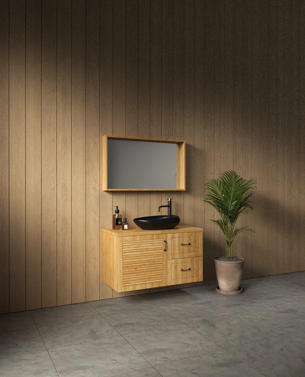 ארון אמבט טורינו עם משטח בוצ'ר