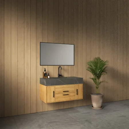 ארון אמבט טקסס עם כיור גרניט