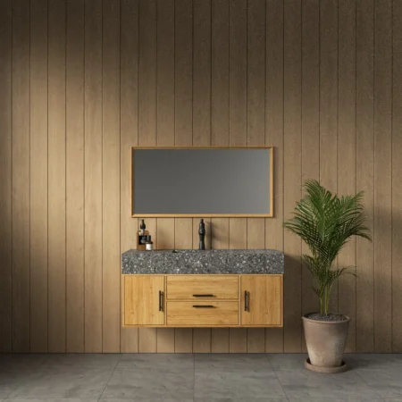 ארון אמבט טקסס עם כיור גרניט