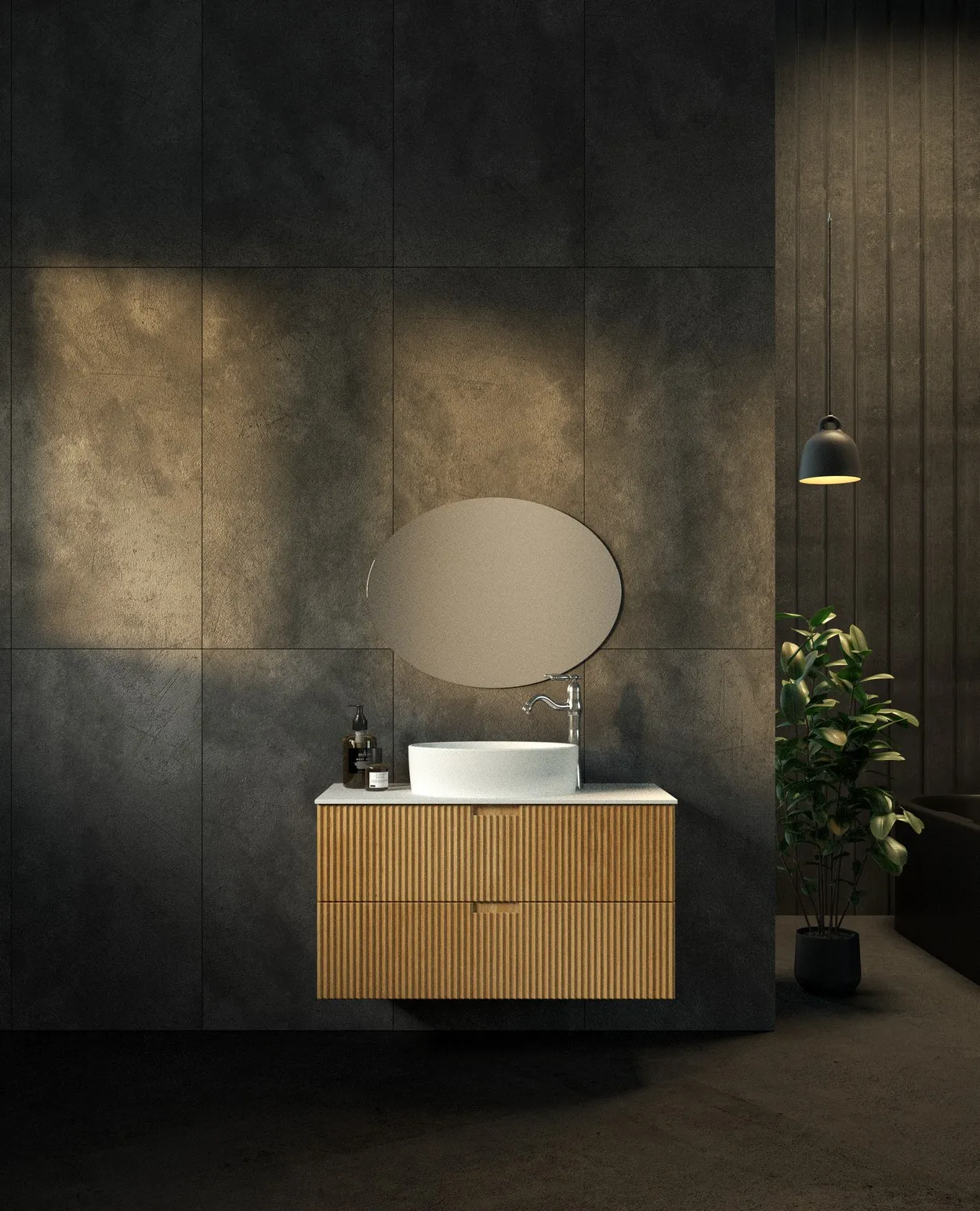 ארון אמבט ליברפול עם משטח גרניט