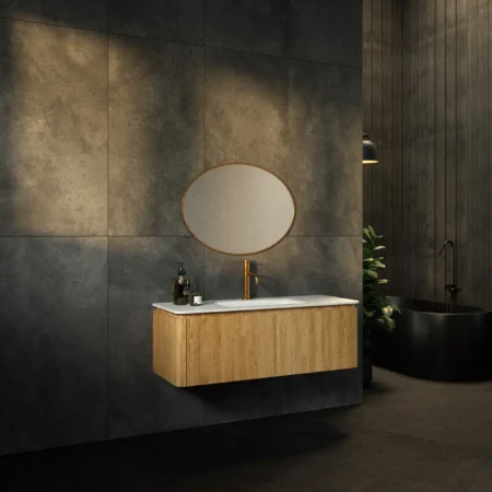 ארון אמבט מדריד עם כיור חרס אינטגרלי