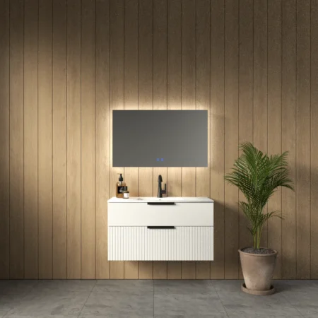 ארון אמבט מיאמי עם כיור חרס אינטגרלי