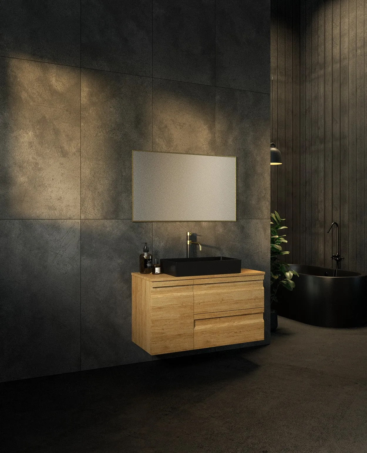 ארון אמבט מיכאל עם משטח בוצ'ר