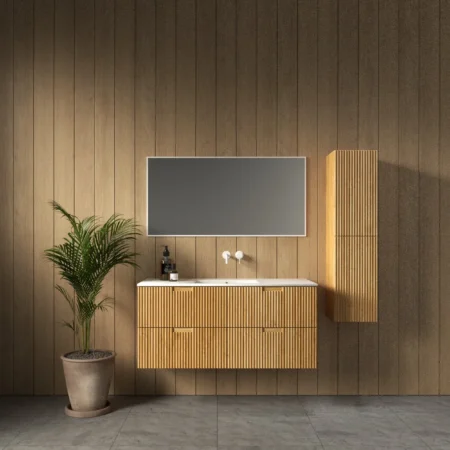 ארון אמבט מנצ'סטר עם כיור חרס אינטגרלי