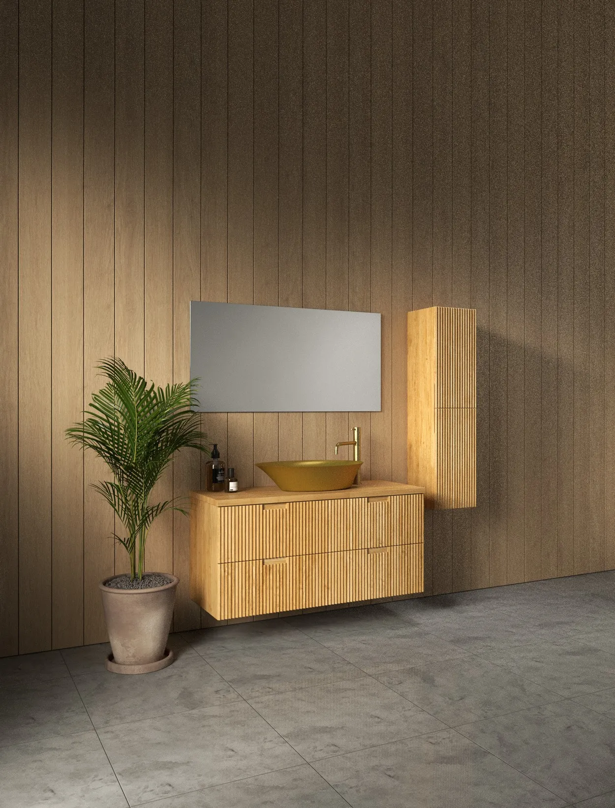 ארון אמבט מנצ'סטר עם משטח בוצ'ר