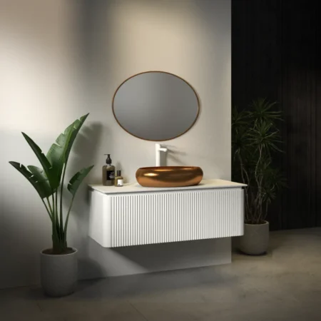 ארון אמבט מעיין עם כיור חרס אינטגרלי