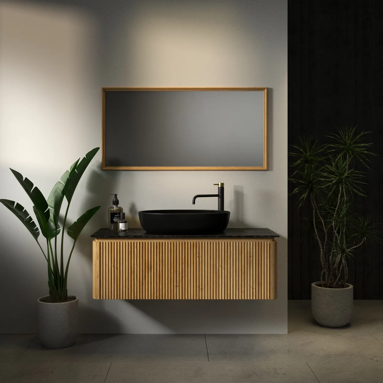 ארון אמבט מעיין עם משטח גרניט