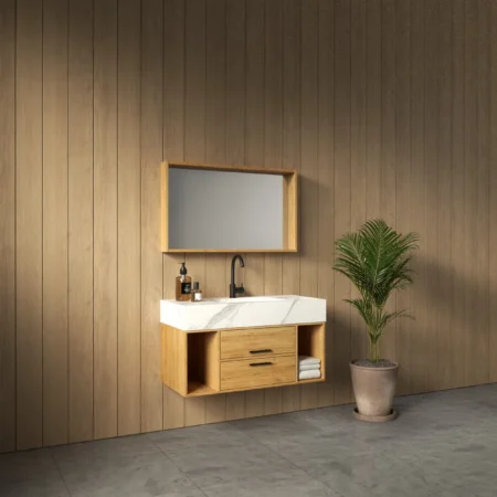 ארון אמבט נבדה עם כיור גרניט