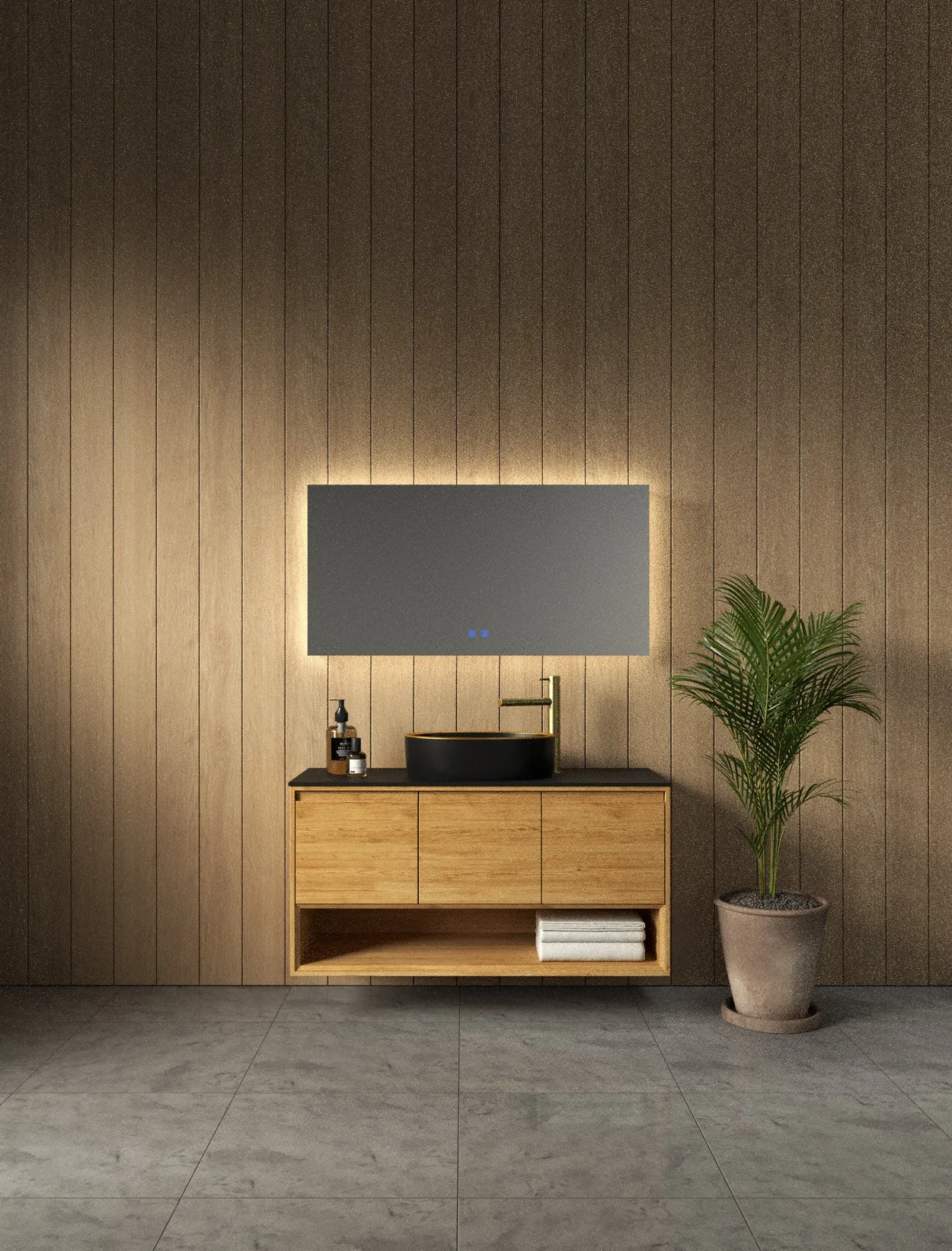 ארון אמבט ניו אורלינס עם משטח גרניט