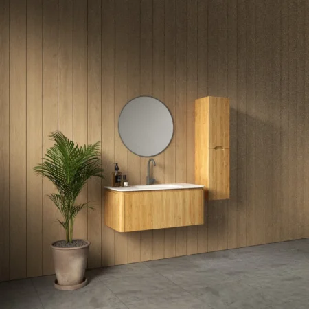 ארון אמבט סביליה עם כיור חרס אינטגרלי