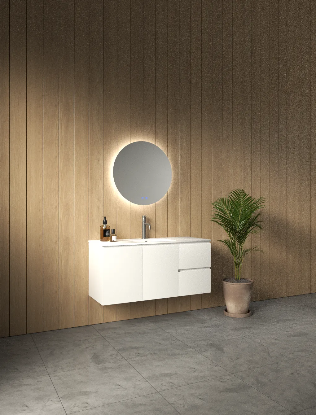 ארון אמבט סובאנה עם כיור חרס אינטגרלי