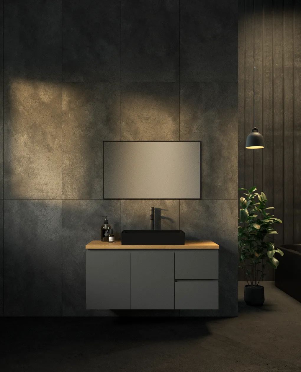 ארון אמבט סובאנה עם משטח בוצ'ר