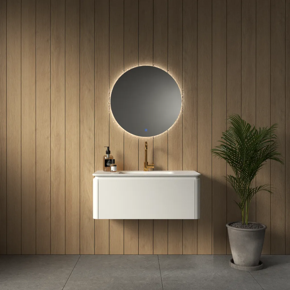 ארון אמבט סיבליה עם כיור חרס אינטגרלי