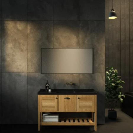 ארון אמבט סיינה עם כיור חרס אינטגרלי