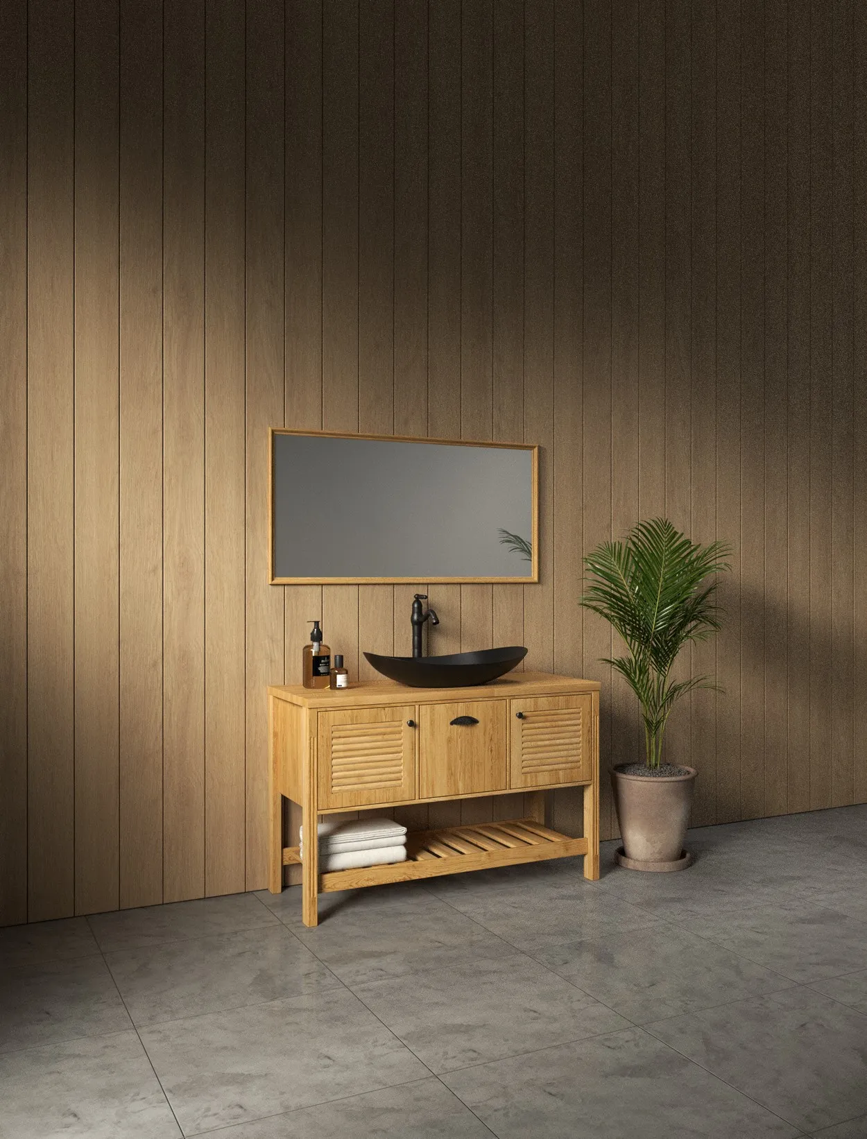 ארון אמבט סיינה עם משטח בוצ'ר