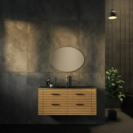 ארון אמבט סלבדור עם כיור חרס אינטגרלי