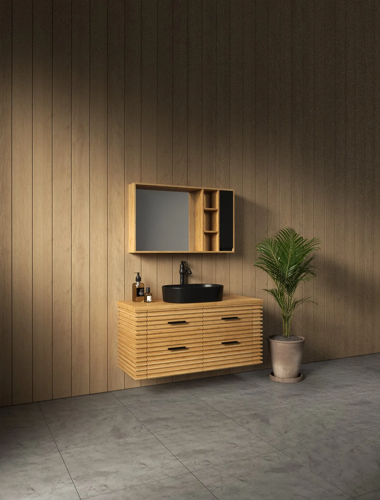 ארון אמבט סלבדור עם משטח בוצ'ר