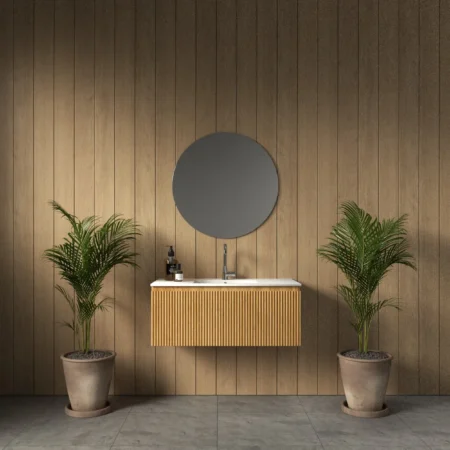 ארון אמבט סן דייגו עם כיור חרס אינטגרלי