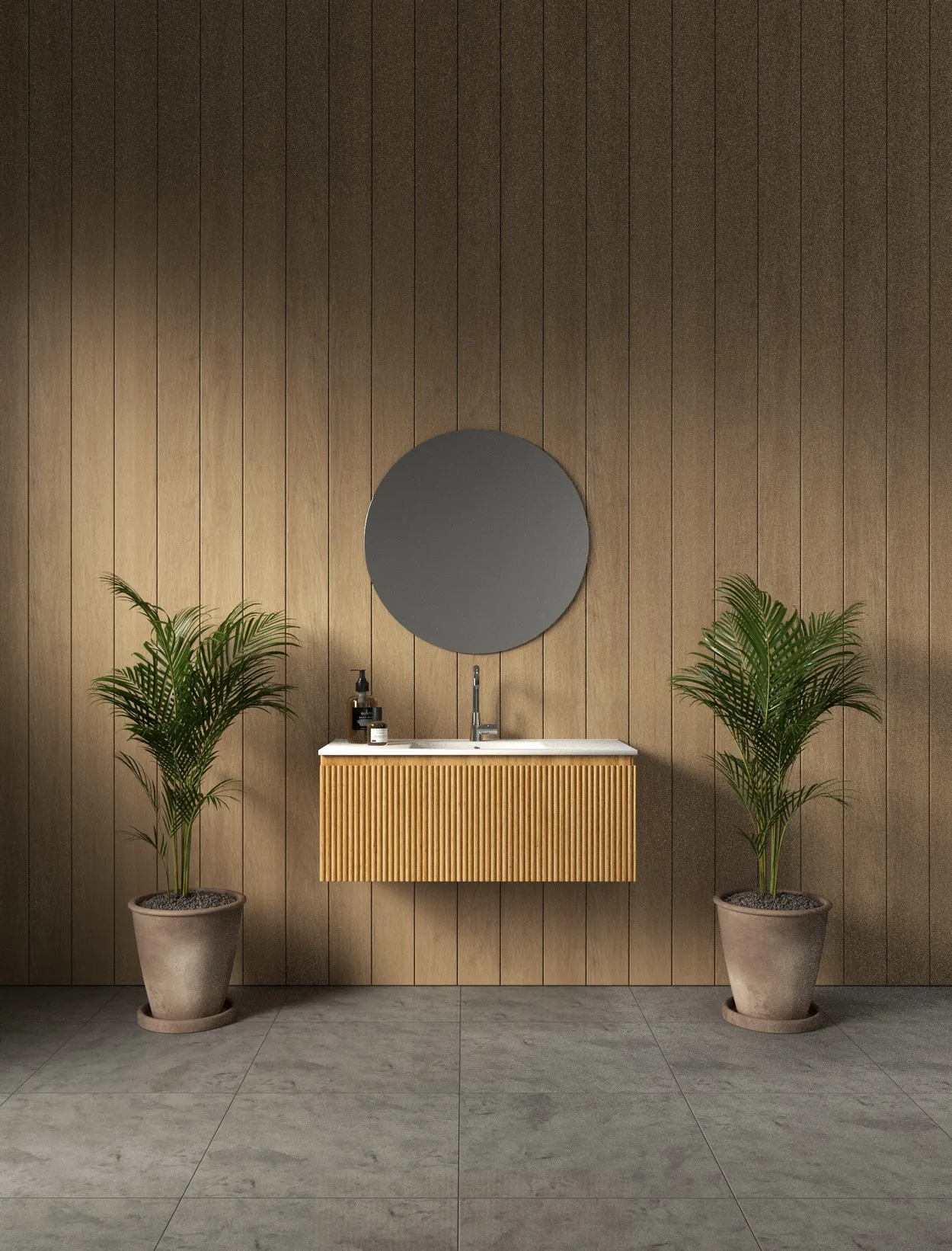 ארון אמבט סן דייגו עם כיור חרס אינטגרלי