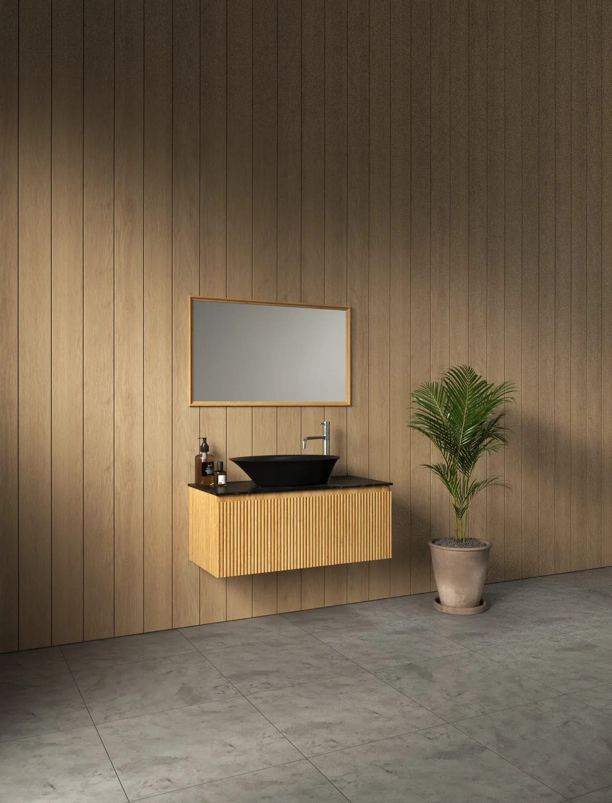 ארון אמבט סן דייגו עם משטח גרניט