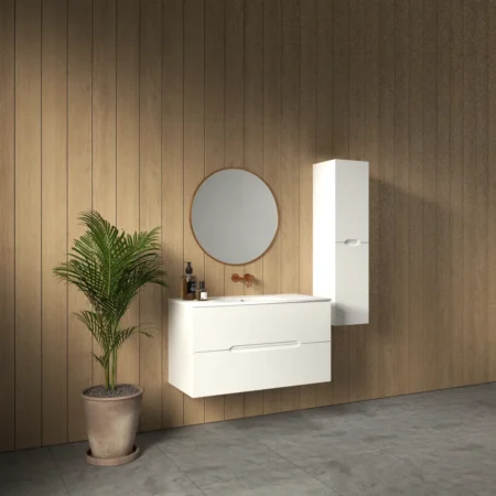 ארון אמבט עידן עם כיור חרס אינטגרלי