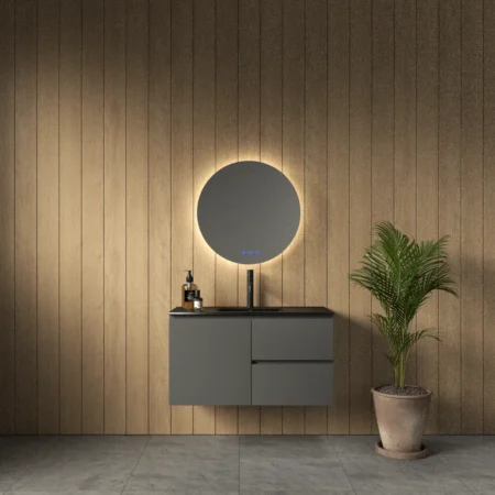 ארון אמבט פומפיי עם כיור חרס אינטגרלי