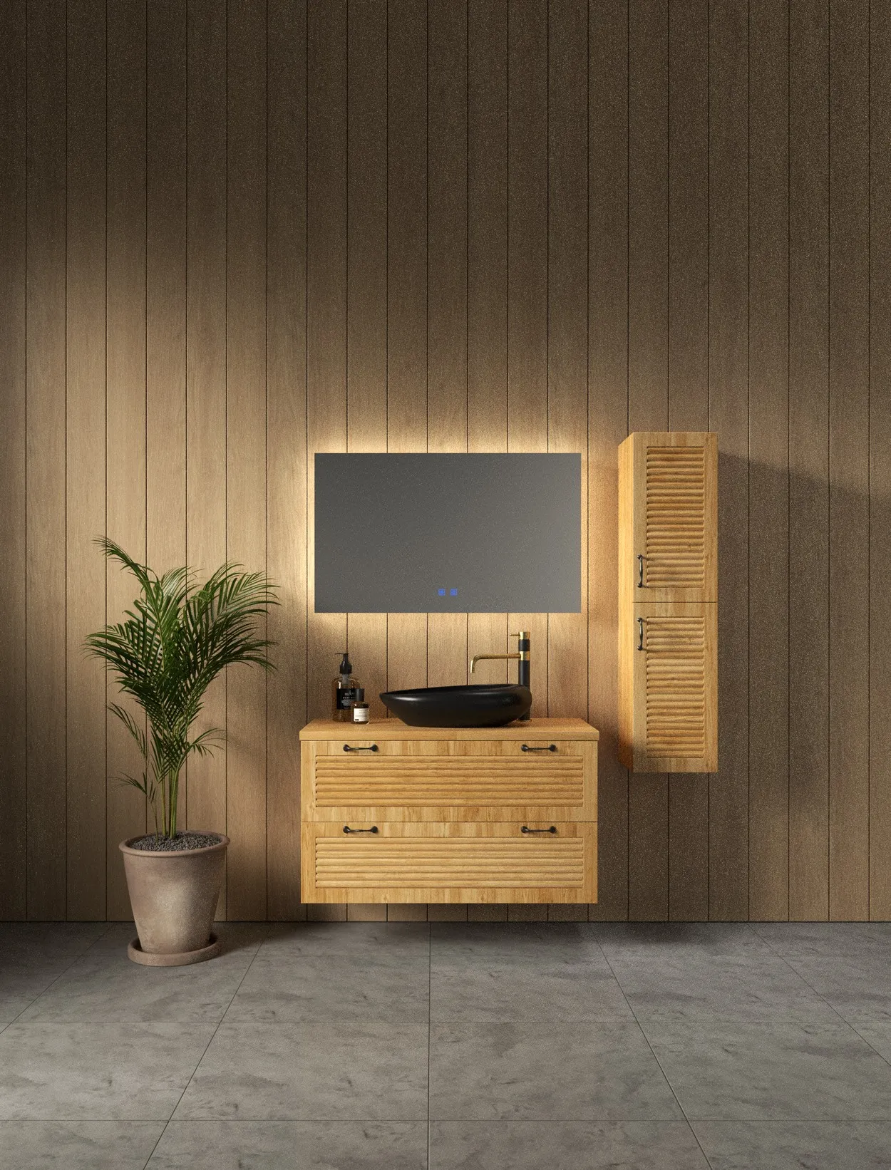 ארון אמבט פלרמו עם משטח בוצ'ר