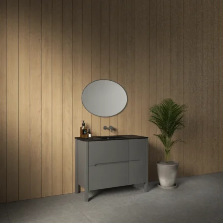 ארון אמבט קווינס עם כיור חרס אינטגרלי