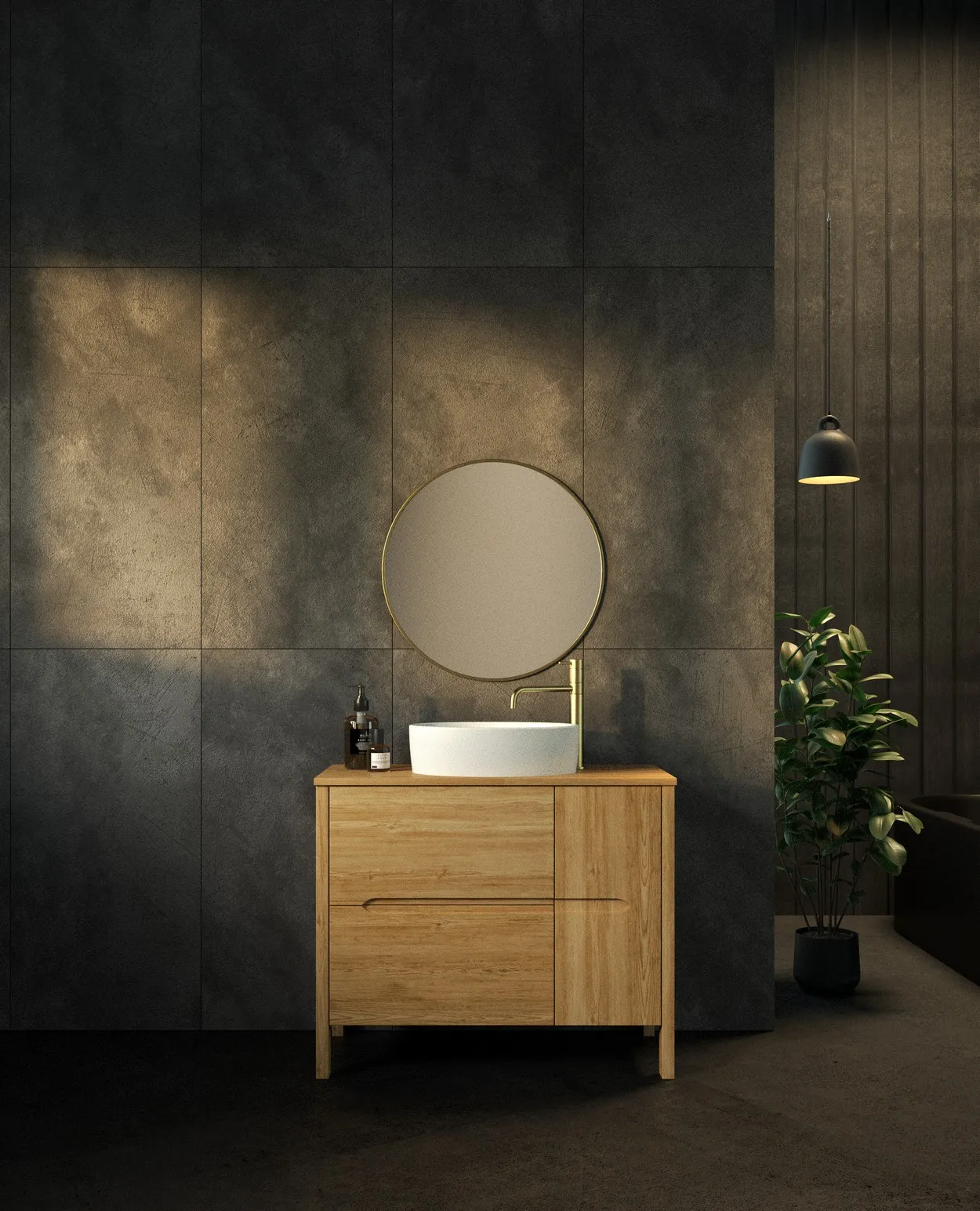 ארון אמבט קווינס עם משטח בוצ'ר