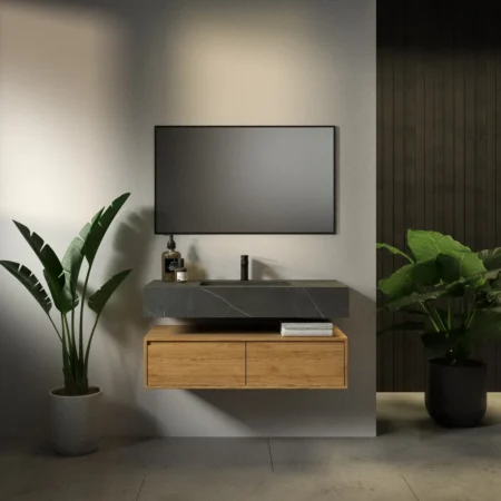 ארון אמבט קמילה עם כיור גרניט