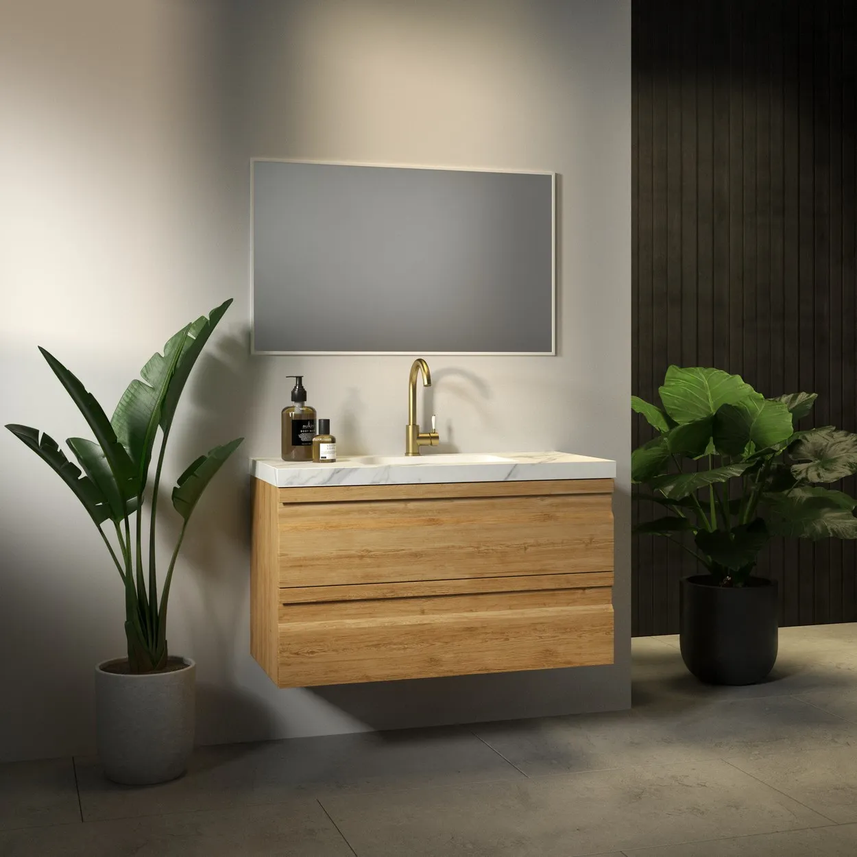 ארון אמבט ריבר עם כיור גרניט