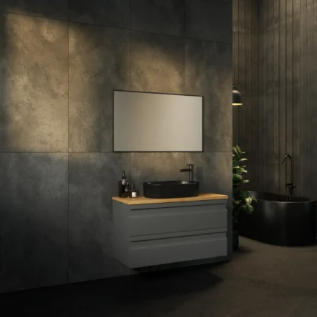 ארון אמבט ריבר עם משטח בוצ'ר