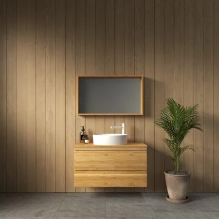 ארון אמבט ריבר עם משטח בוצ'ר