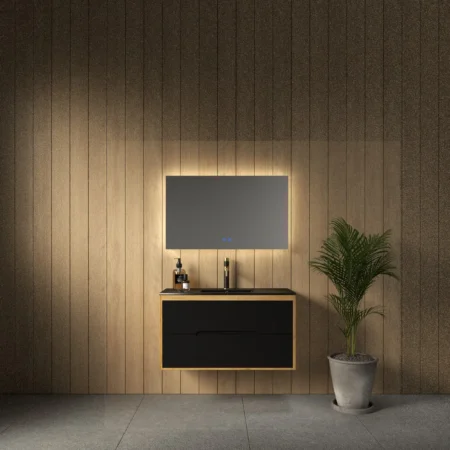 ארון אמבט שיקגו עם כיור חרס אינטגרלי