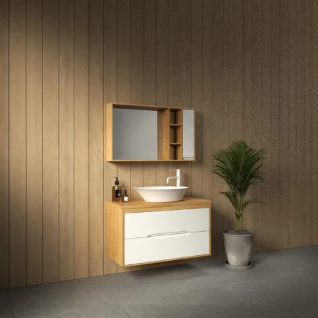 ארון אמבט שיקגו עם משטח בוצ'ר