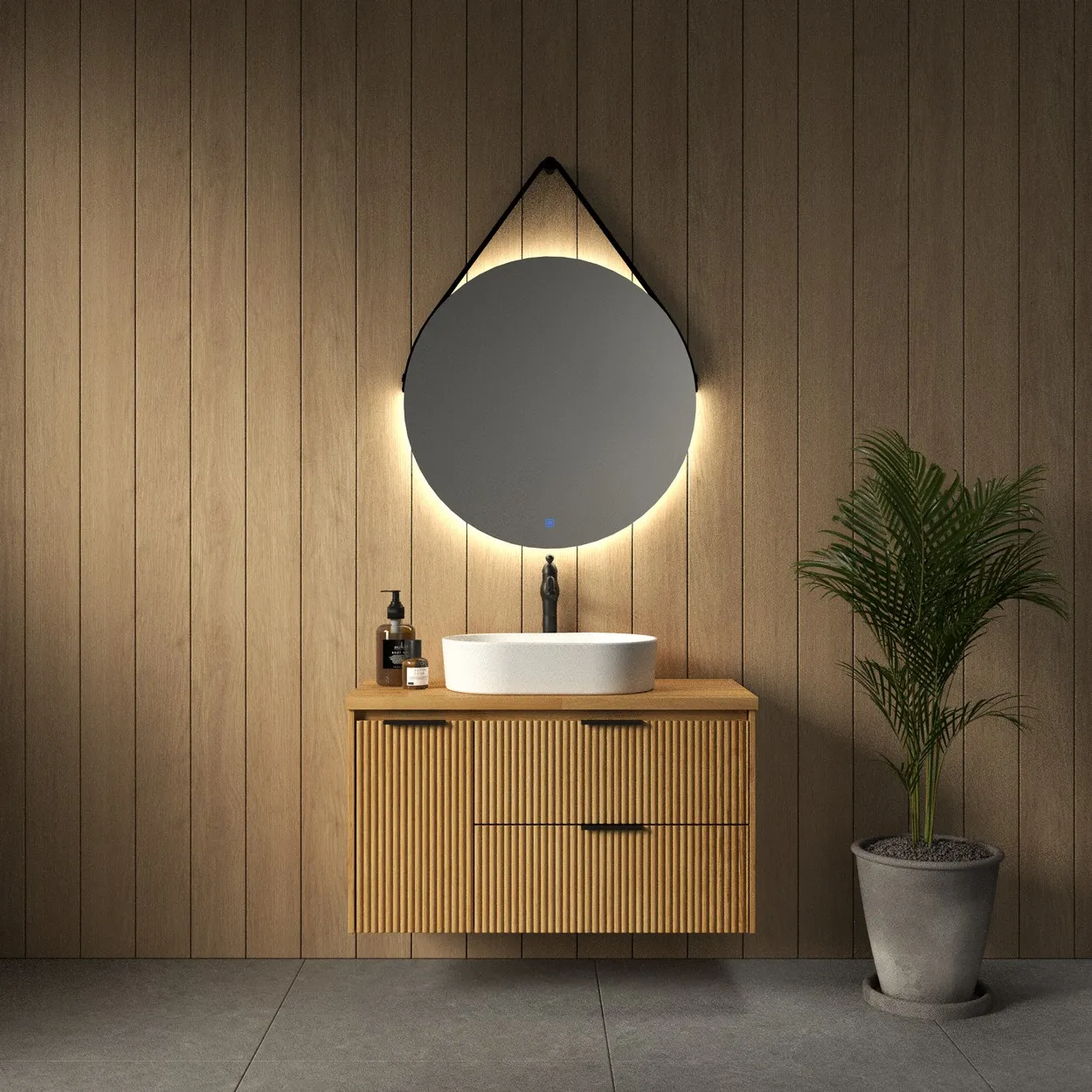 ארון אמבט תמנע עם משטח בוצ'ר