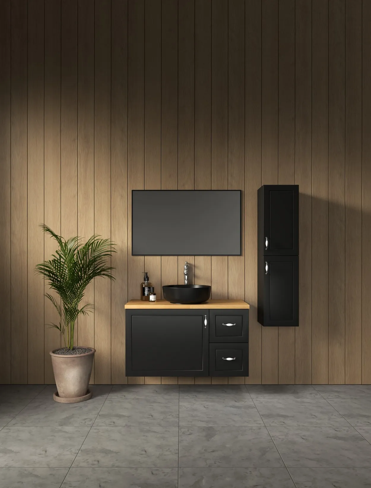 ארון אמבט טורינו עם משטח בוצ'ר