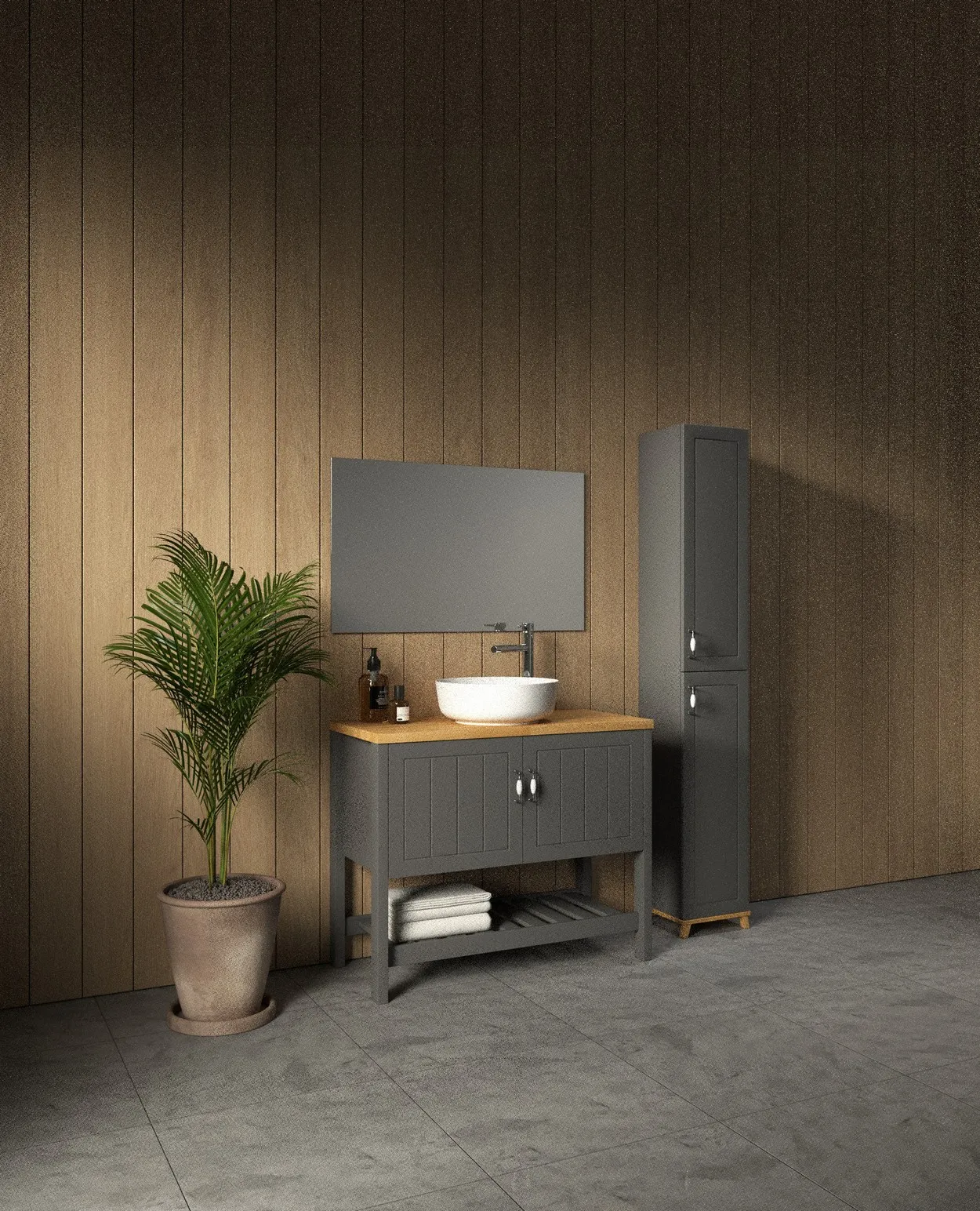 ארון אמבט נאפולי עם משטח בוצ'ר