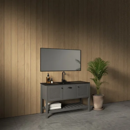 ארון אמבט סיינה עם כיור חרס אינטגרלי