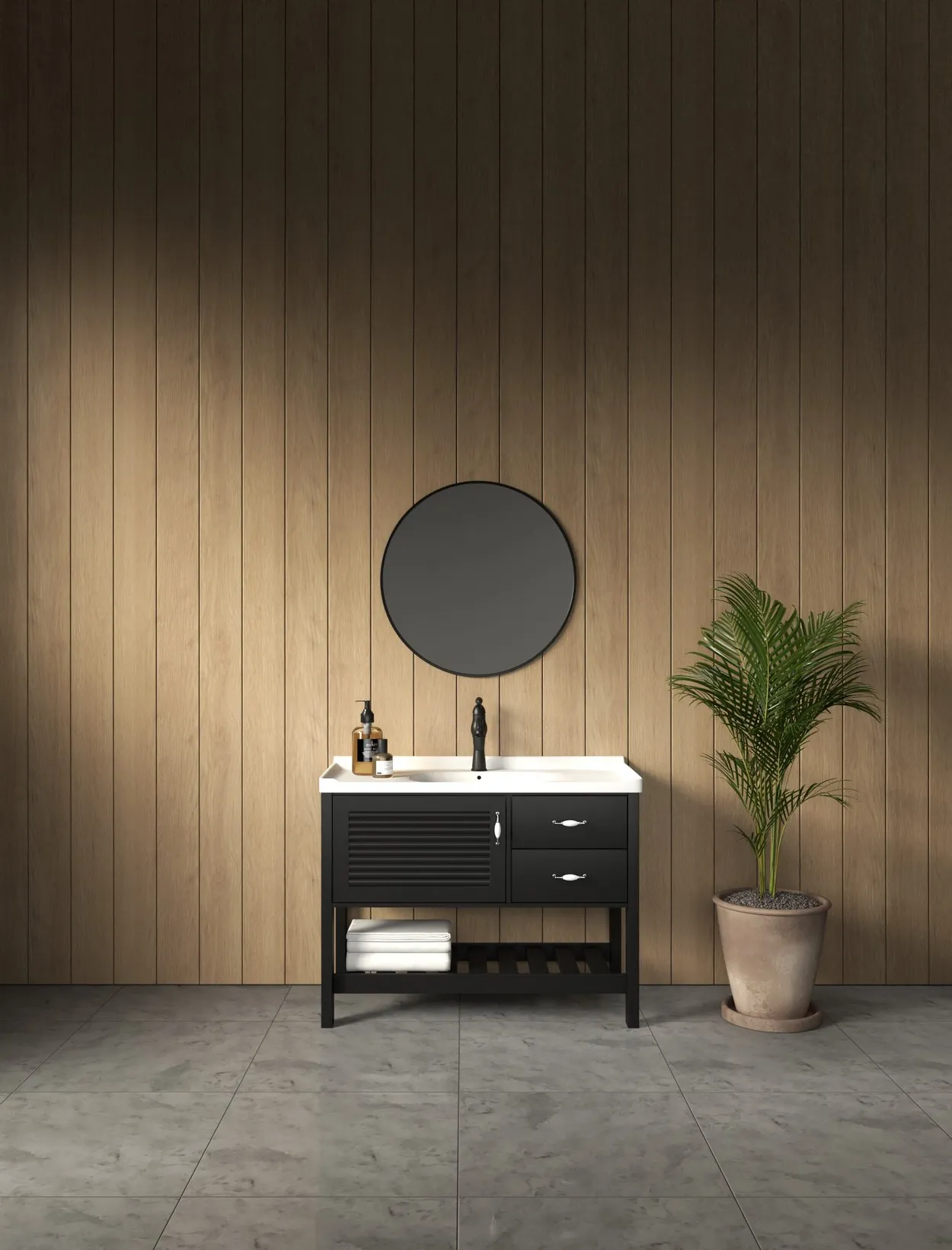 ארון אמבט רומא עם כיור לואי אינטגרלי