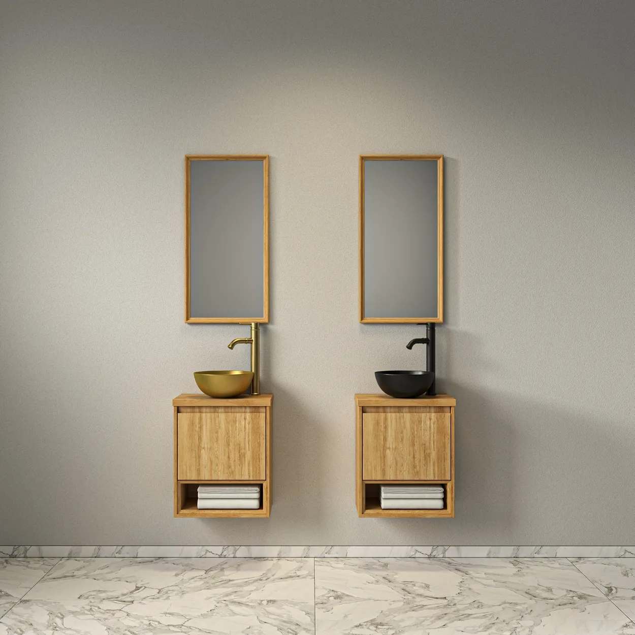 ארון אמבט מיזורי עץ